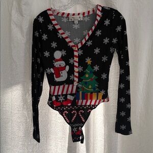 Planet Gold Holiday Snowman & Tree One-Piece Bodysuit